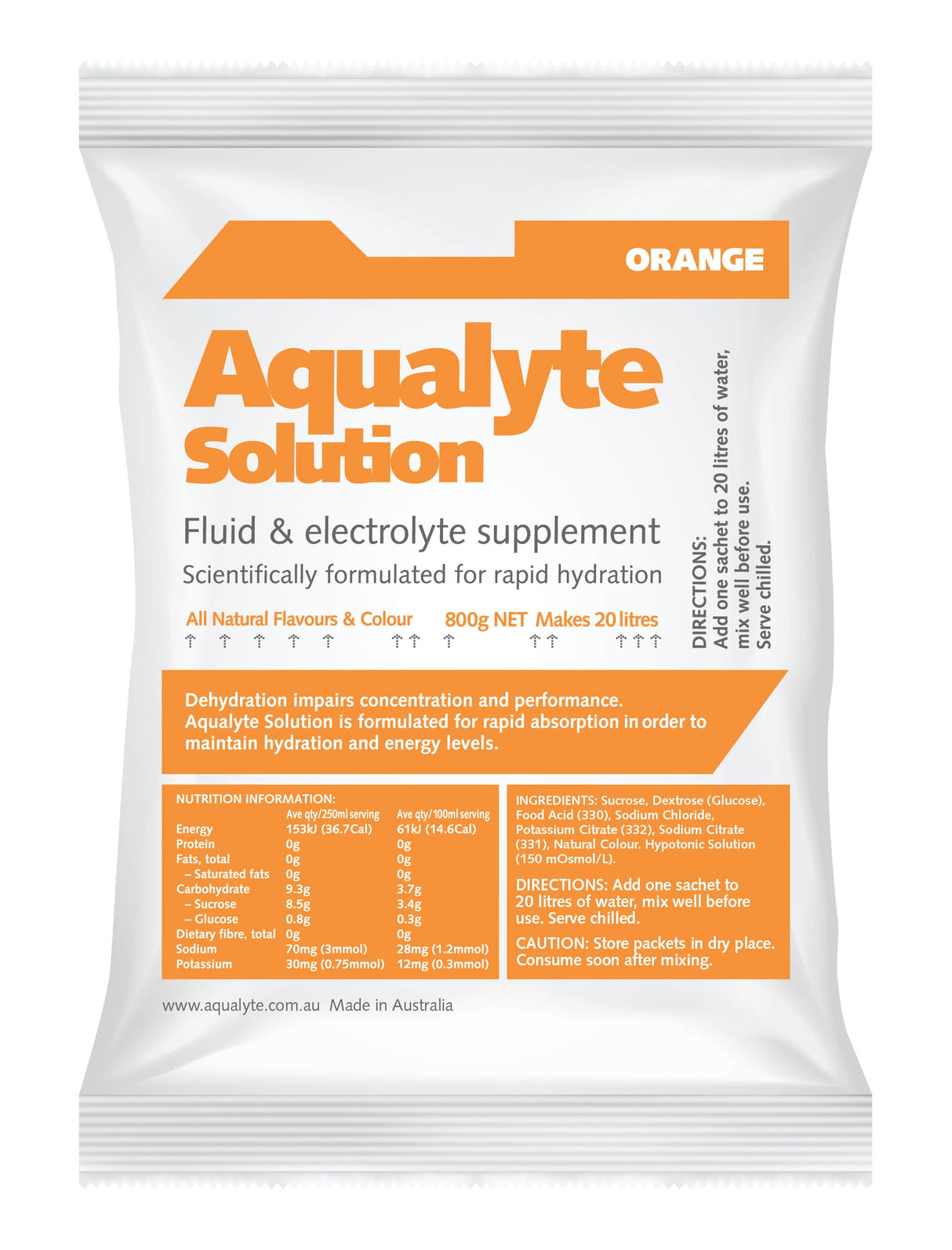 Aqualyte Hydration Powder - 800g Sachets