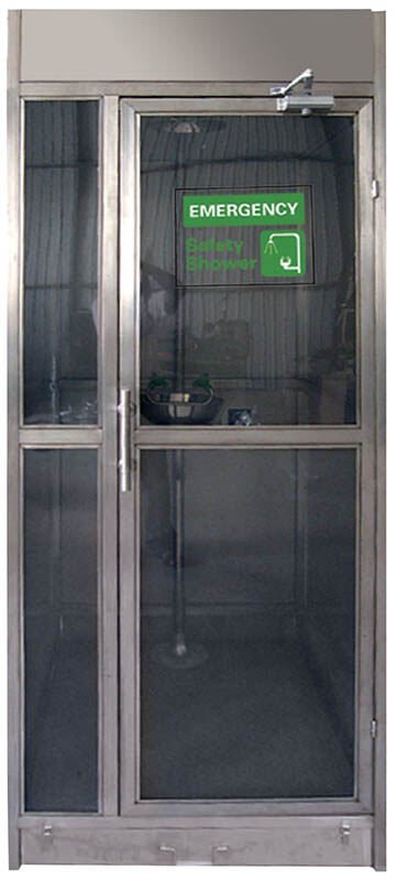 Enclosed Stainless Steel Decontamination Shower Eye & Face Wash Booth