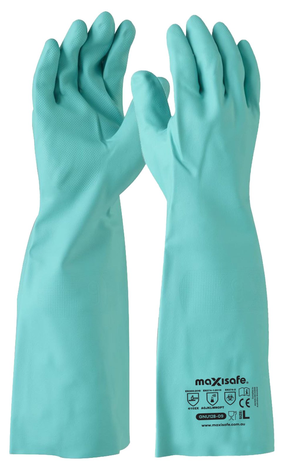 Maxisafe Green Nitrile Chemical Gauntlet - 45cm