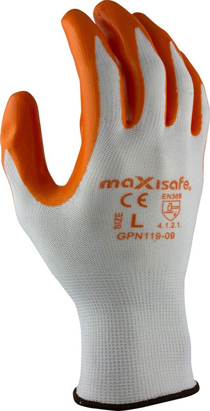 Maxisafe Orange Nitrile Coated Polyester Glove