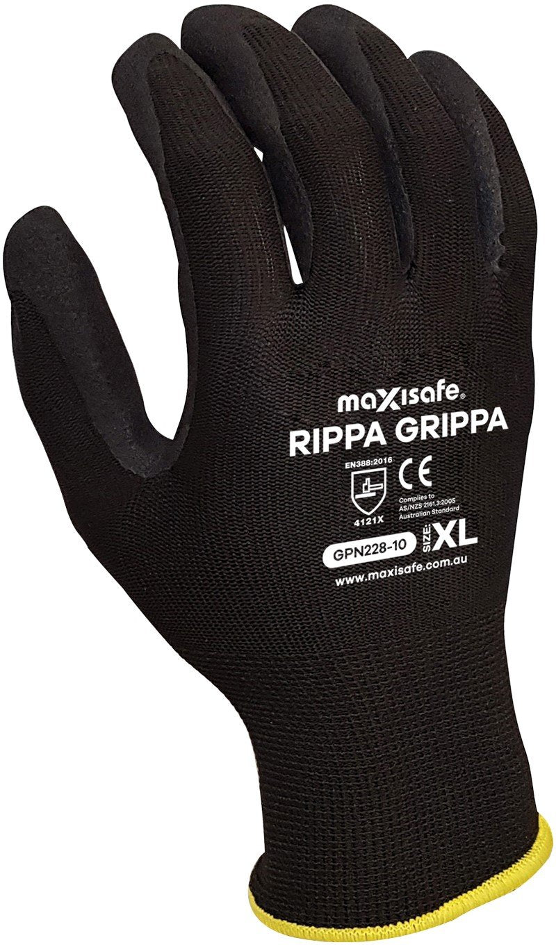 'Rippa Grippa' Black Nitrile Coated Synthetic Glove
