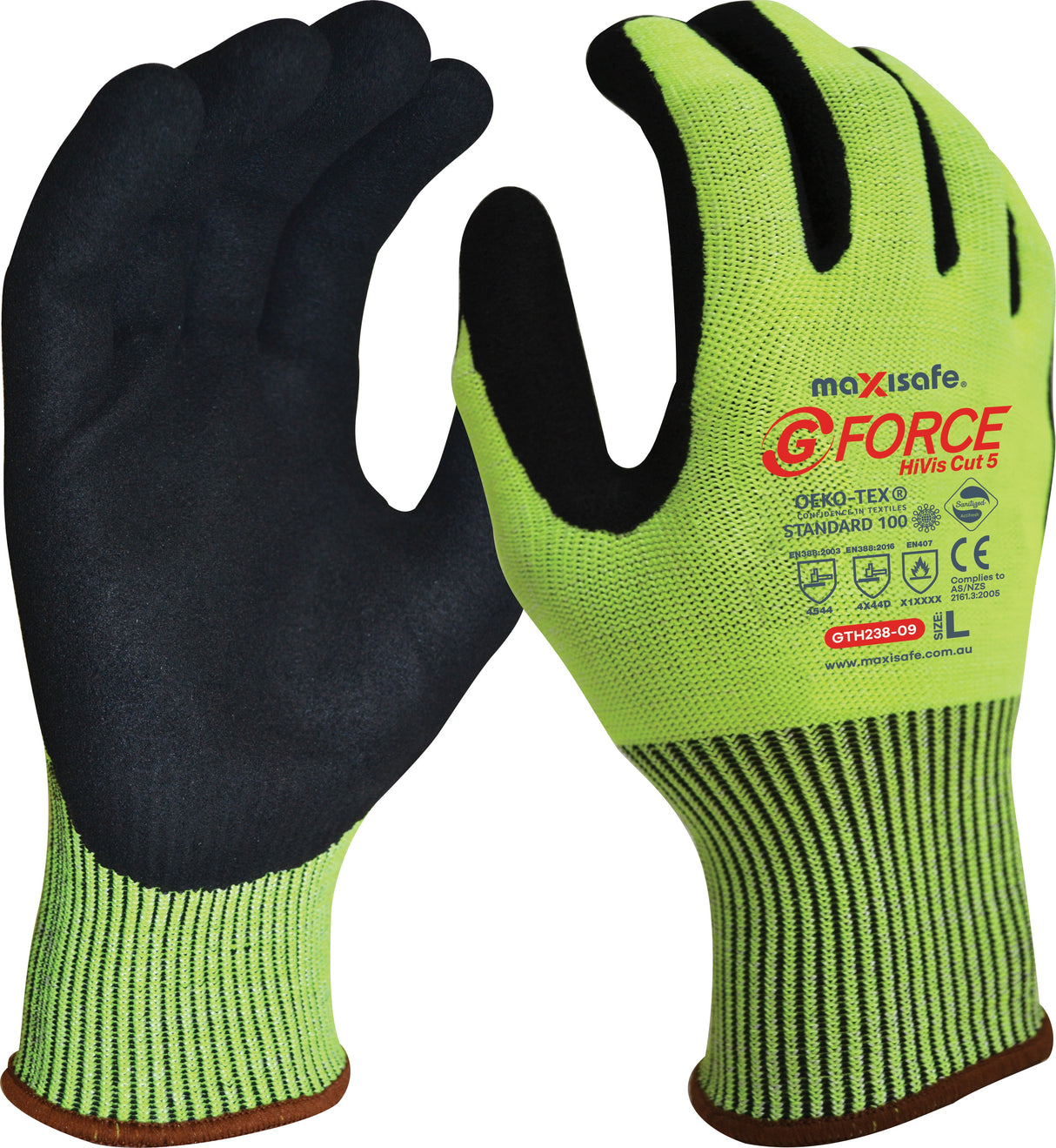 G-Force Hi-Vis Cut D Glove with Nitrile Palm