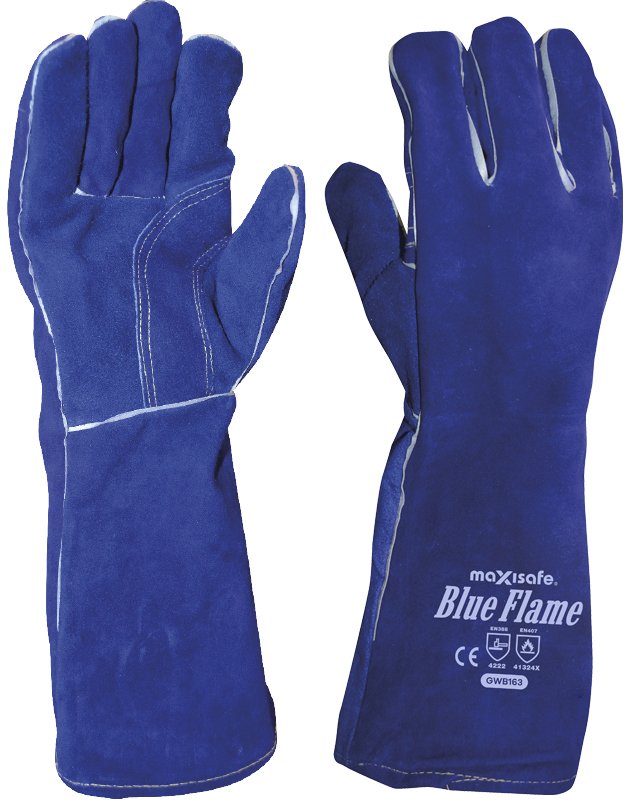Blue Flame Welders Gauntlet - Kevlar Stitched