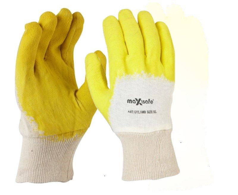 Economy Yellow Latex Glass Gripper Glove