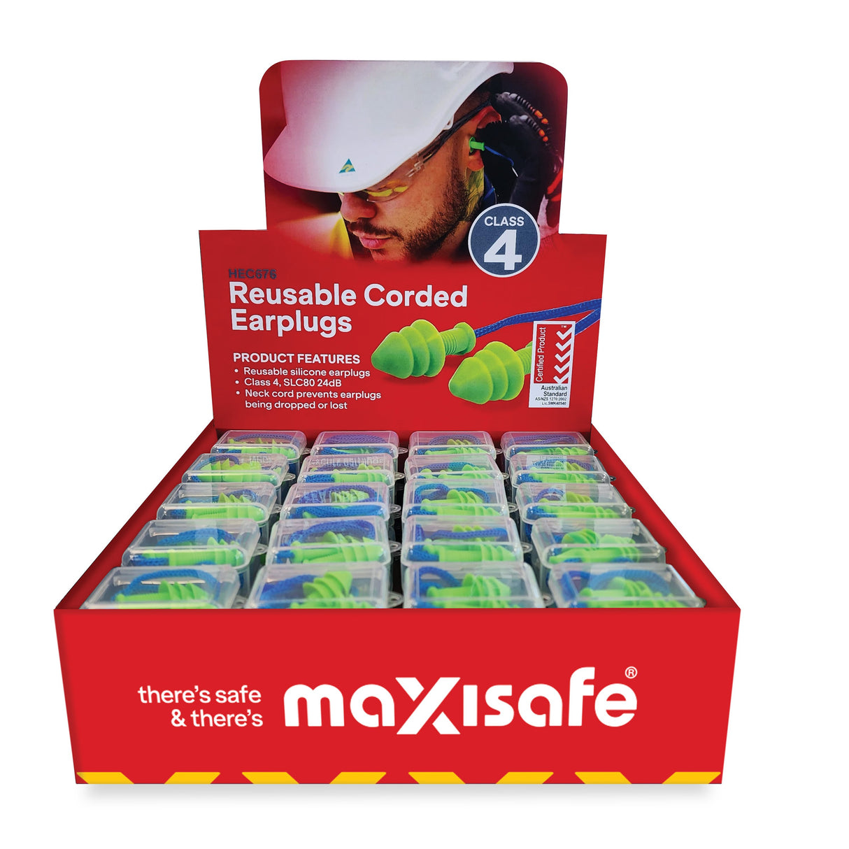 MaxiPlug Reusable Corded Earplugs - Class 4