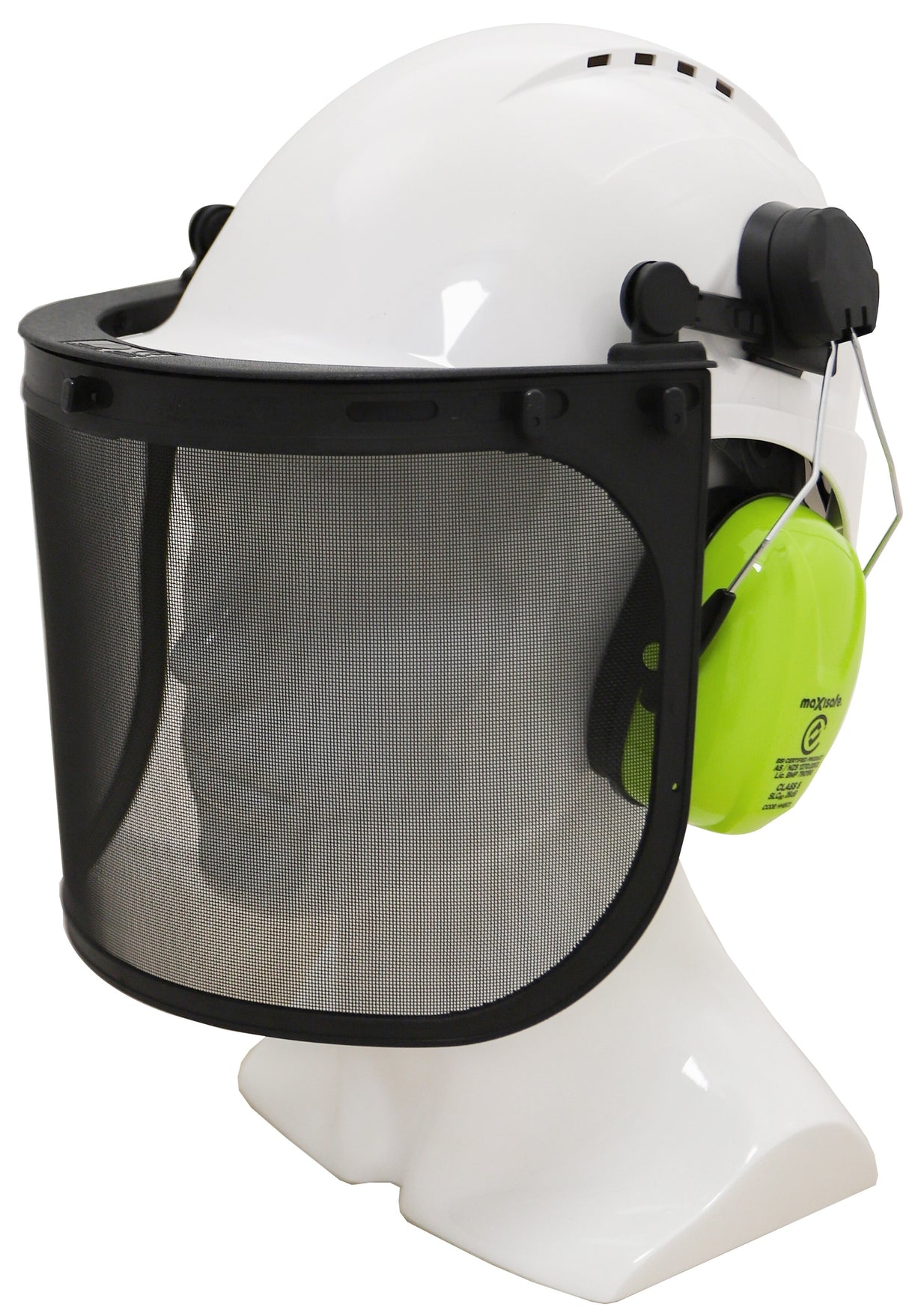 Maxisafe Forestry Kit - White Helmet with Mesh Visor & Muffs