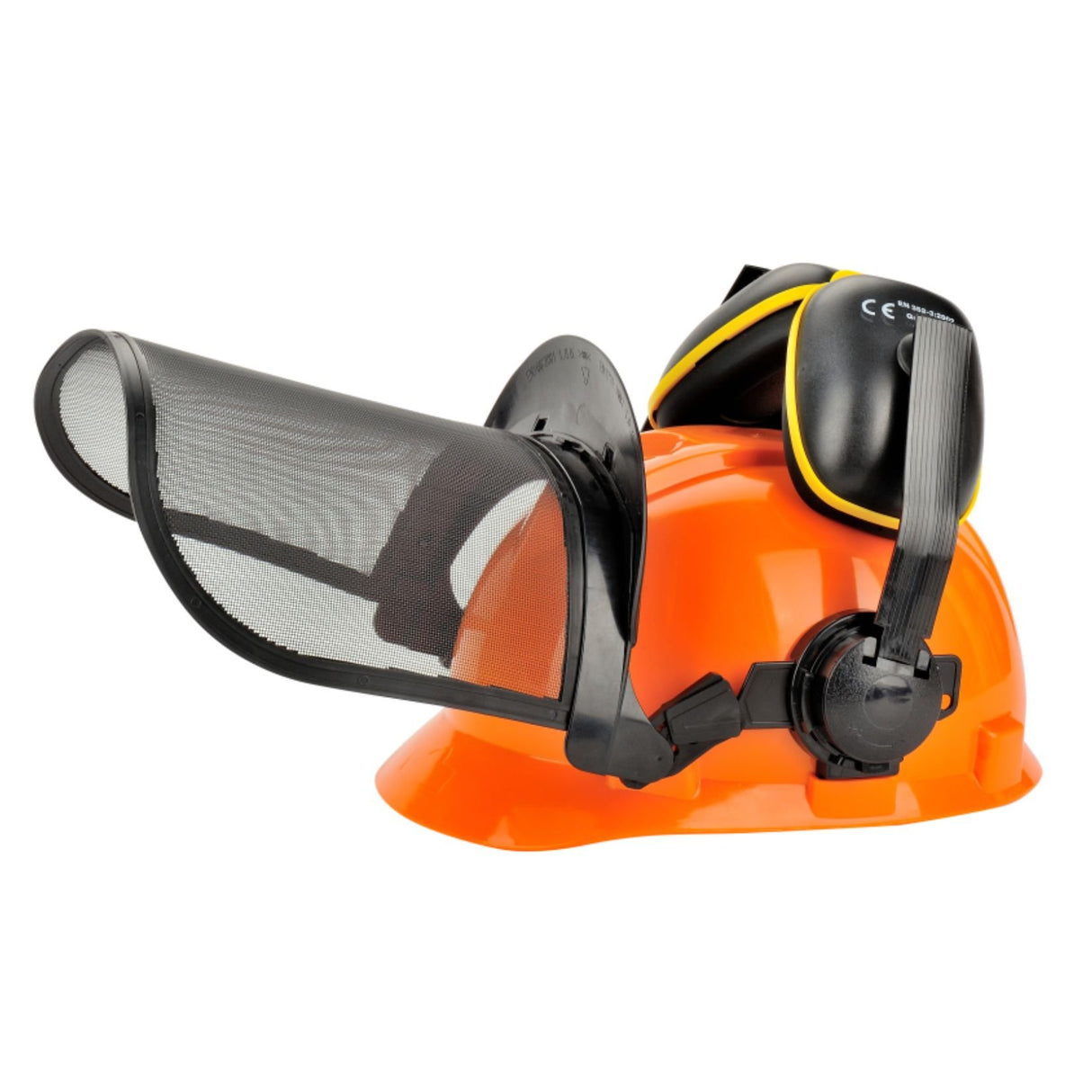 Forestry Kit with Orange Hard Hat, Mesh Visor & Earmuffs