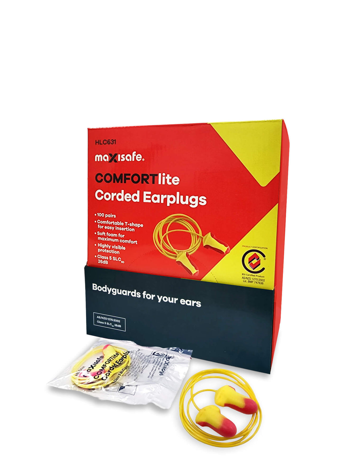 COMFORTlite T-Shaped Corded Earplugs - Class 5