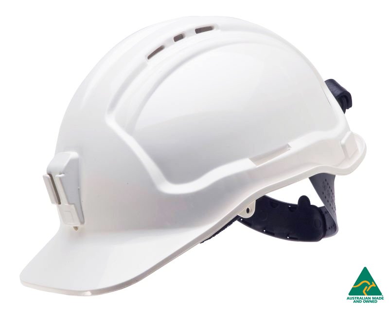 Tuffgard Vented Hard Hat with Sliplock Harness and plastic lamp bracket