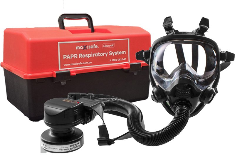 CleanAIR RGX02 Full-face Respirator & Asbest PAPR Kit - Belt Mounted
