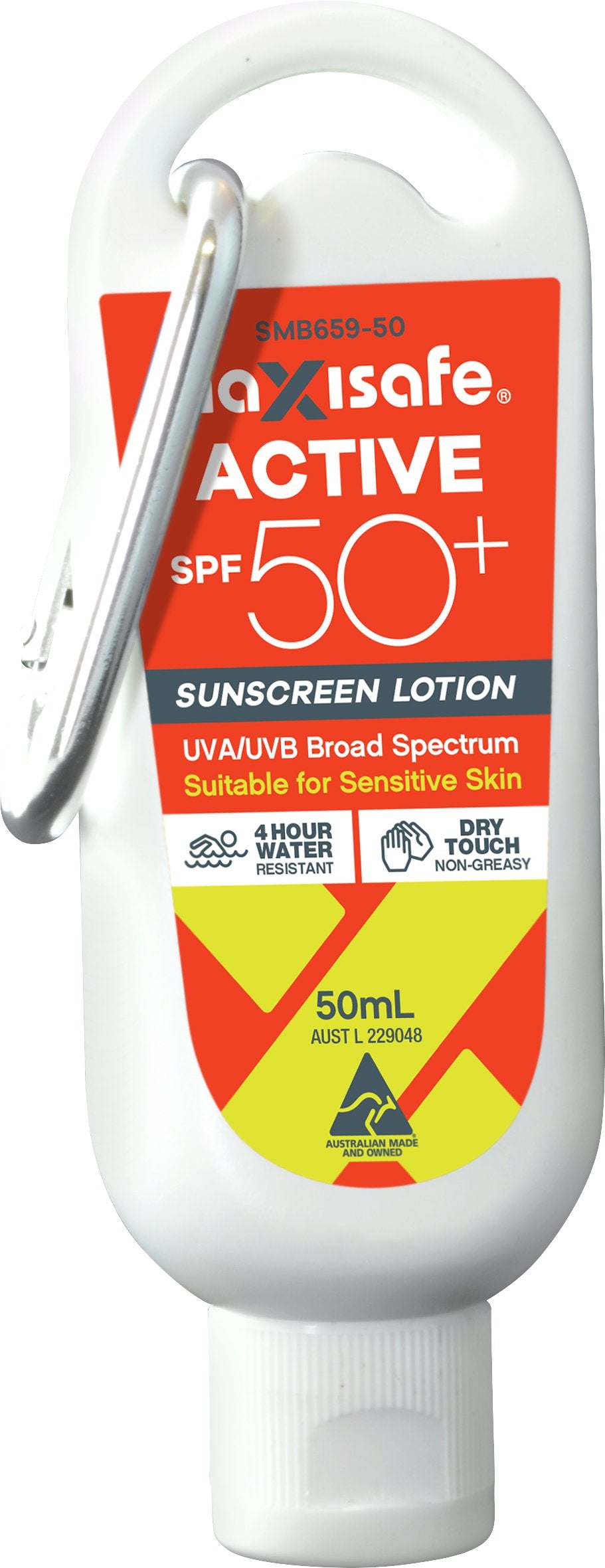 SPF 50+ Sunscreen Lotion, 50ml with Karabiner