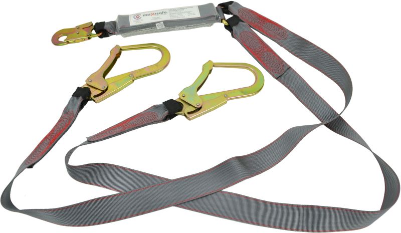 Maxisafe Double Lanyard w/ Snaphook & Scaffold Hook