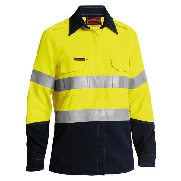 TenCate Tecasafe Plus 700 Womens Taped Hi Vis FR Vented Shirt - BL8082T