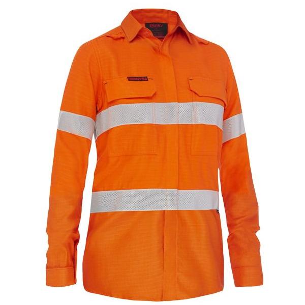 Apex 185 Womens Taped Hi Vis Ripstop FR Vented Shirt - BL8439T