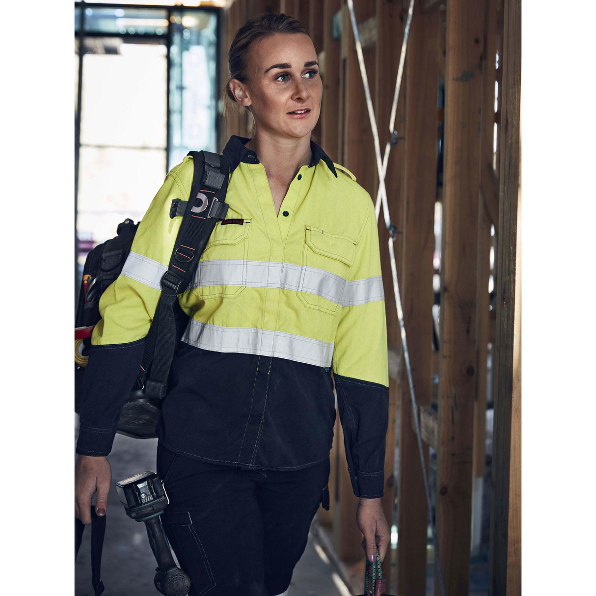 TenCate Tecasafe Plus 700 Womens Taped Hi Vis FR Vented Shirt - BL8082T