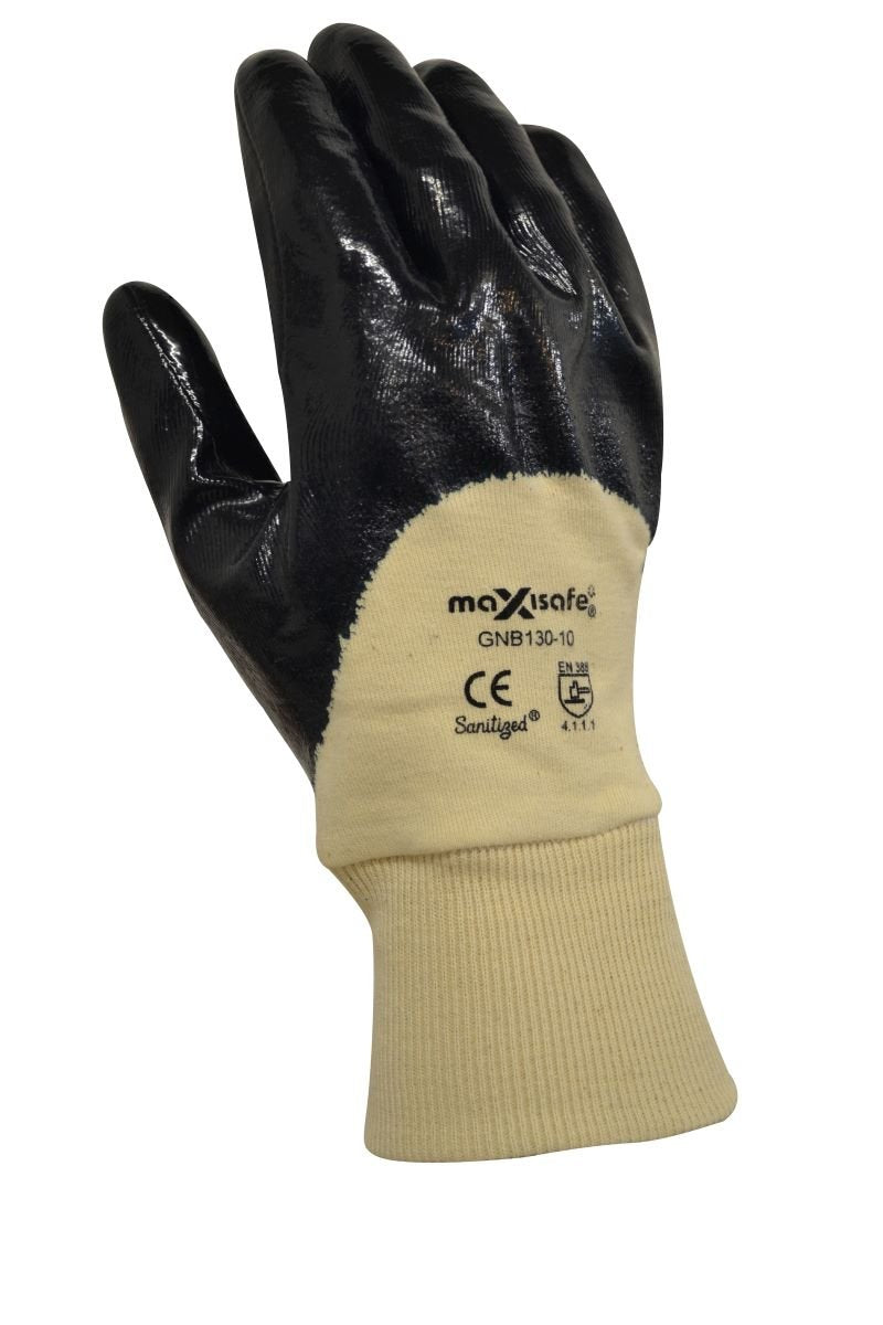 Blue Knight Nitrile 3/4 Dipped Glove, Knit Wrist