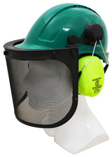 Forestry Kit - Green Helmet with Mesh Visor & Muff