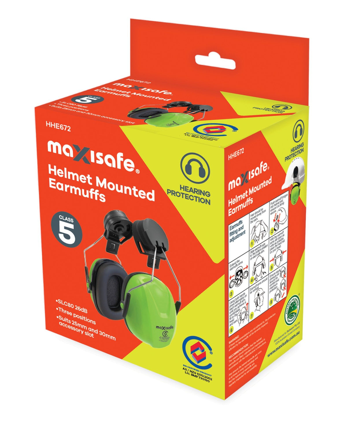Helmet Mounted Earmuffs 26dB - Class 5
