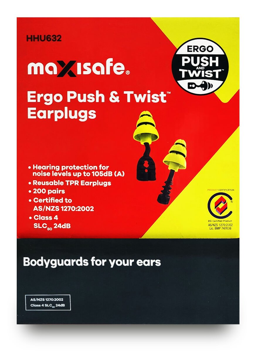 Ergo Push & Twist Uncorded Earplugs - Class 4
