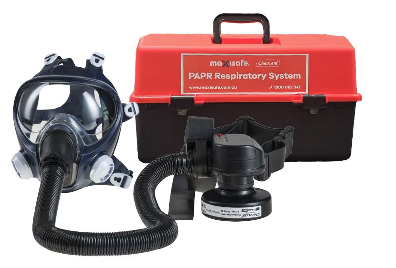CleanAIR RCF02 Full-face Respirator & Asbest PAPR Kit - Belt Mounted
